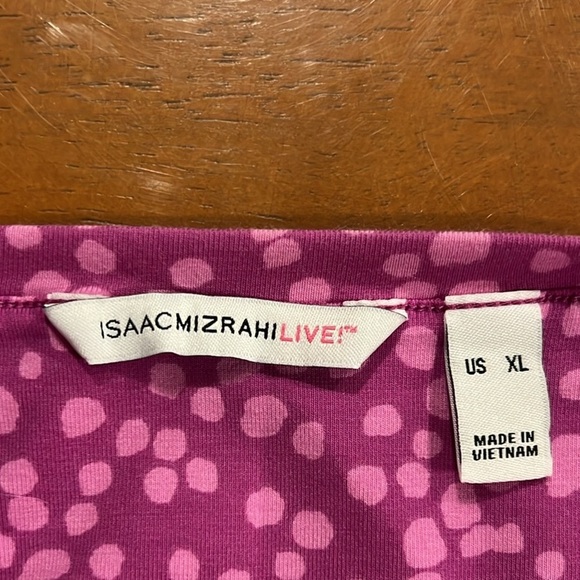 Issac Mizrahi live pink dot long sleeve tunic top size XL - Picture 6 of 8